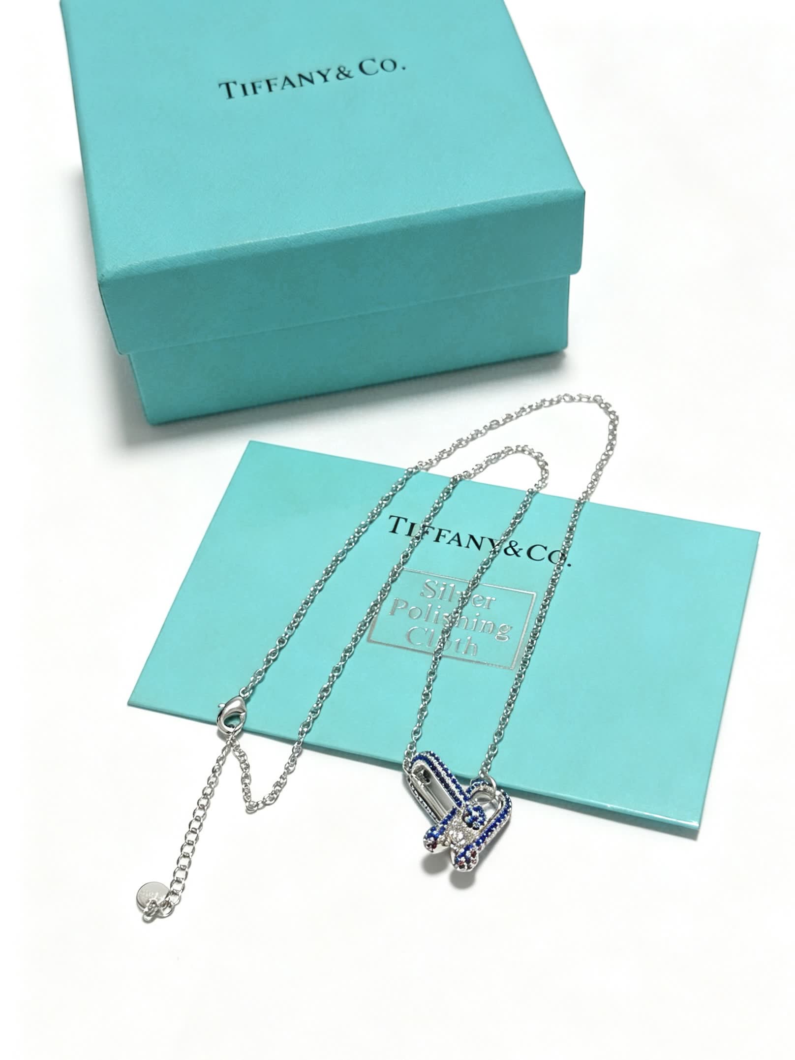 Tiffany & Co. Blue Diamond Heart Tag Necklace